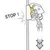 In case of a sudden movement (fall, slide, uncontrolled descent...), the fall arrester locks on the rope and stops the user.